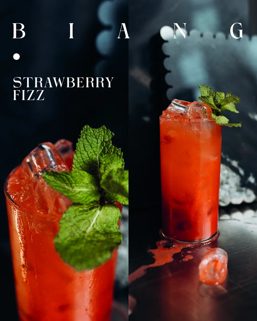 Strawberry Fizz — Strawberries · mint · soda